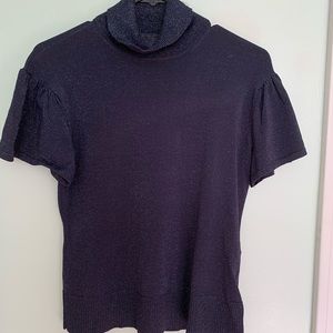 Sparkle Short Sleeve Navy Blue Shirt